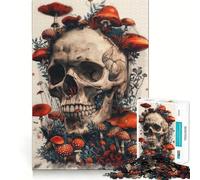 Rompecabezas mágico de Calavera y Hongo de 1000 Piezas para Adolescentes Juguete para estimular la lógica y la Mente Juego Relajante Arte de Borde Premium Coleccionable 38x52cm