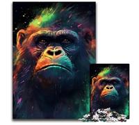 Rompecabezas mágico de chimpancé de 1000 Piezas para Adultos. Rompecabezas para Adultos, Actividad Familiar, decoración del hogar, Regalo navideño, 26x38cm/10,23x14,96 Pulgadas.