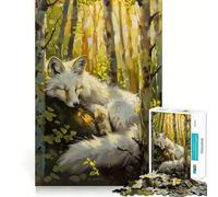 Rompecabezas mágico de Cuento de Hadas del Zorro Blanco 1000 Piezas Juego de Memoria Mental Manualidades de Corte de Alta precisión desafío Cerebral Interactivo para el hogar (50x75cm)