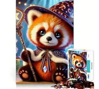 Rompecabezas mágico del Mago Panda Rojo de 1000 Piezas para Adultos Mejora la Memoria Diversión Tranquila Corte de Primera Calidad Regalo Memorable (38x26cm)