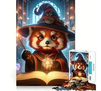 Rompecabezas mágico del Mago Panda Rojo para Adolescentes, 1000 Piezas, Juguete para desarrollar la Mente, diseño de Entretenimiento Suave, Regalo Premium (50x75cm)