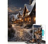 Rompecabezas mágicos de la cabaña de Invierno 1000 Piezas Juego de concentración Mental Corte de precisión Bordes Suaves Juego para Construir Conexiones significativas (38x26cm)