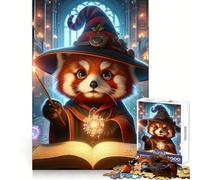 Rompecabezas mágicos del Mago Panda Rojo para Adultos, 1000 Piezas, Juguete para desarrollar la Mente, pasatiempo Tranquilo, diseño, Montaje, Regalo navideño (38x52cm)