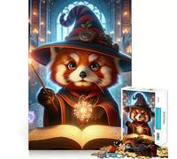Rompecabezas mágicos del Mago Panda Rojo para Adultos, 1000 Piezas, Juguete para desarrollar la Mente, pasatiempo Tranquilo, diseño, Montaje, Regalo navideño (38x52cm)