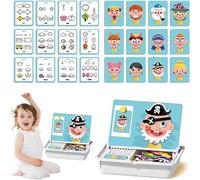 Rompecabezas magnético de doble cara para niños, juego de viaje para aprendizaje preescolar, actividad educativa para niños y niñas a partir de 3 años (estilo A)