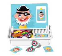 Rompecabezas magnéticos de cara de doble cara, juguetes magnéticos para vestir con caja de almacenamiento, actividades de aprendizaje para niños pequeños, interacción entre padres e hijos para ni