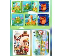 Rompecabezas magnéticos para niños, rompecabezas 3 en 1, rompecabezas animales, regalo niños 3 4 5 años 60 piezas madera rompecabezas rompecabezas juguetes de madera con caja de metal (Verde)