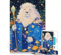 Rompecabezas Mago León Blanco para Adultos 1000 Piezas Juego de Memoria Cerebral Corte Láser para un Encaje Perfecto Aliviar el Estrés (50x75cm)