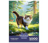 Rompecabezas Maine Coon Gato De 1000 Piezas para Adultos, Puzzle Escena Forestal Adultos, Juego Familiar Productos Lúdicos Creativos 70x50cm/1000pcs