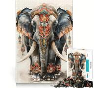 Rompecabezas Majestuosidad del Elefante Tailandés para Adolescentes, 1000 Piezas, para Mejorar la Memoria, para Disfrutar de un Juego de niños, con Bordes limpios, 50x75cm