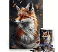Rompecabezas Majestuosidad del Zorro de Otoño para Adolescentes, 1000 Piezas, para desarrollar la Memoria, Entretenimiento y diversión, Bordes impecables, Regalo de Invierno (50x75cm)
