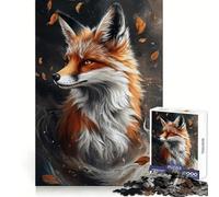 Rompecabezas Majestuosidad del Zorro de Otoño para Adolescentes, 1000 Piezas, para desarrollar la Memoria, fácil de Usar, Bordes limpios, Regalo significativo (38x26cm)