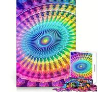 Rompecabezas Mandala Fibonacci Arcoíris de 1000 Piezas para Adultos, Juguete para ejercitar la Mente, Momento de relajación, Corte de precisión, Regalo Elegante (38x26cm)
