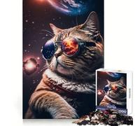 Rompecabezas Mander, el Gato cósmico, 1000 Piezas para Adultos Juguete Inteligente para Jugar en Interiores Corte preciso Un Regalo Encantador 50x75cm