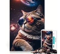 Rompecabezas Mander, el Gato cósmico, 1000 Piezas para Adultos Juguete Inteligente para Jugar en Interiores Corte preciso Un Regalo Encantador 50x75cm