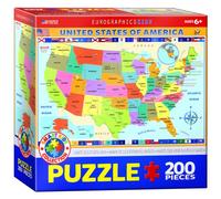 Rompecabezas - Mapa De Los Estados Unidos - 200 Piezas