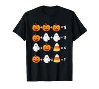 Rompecabezas matemático Halloween Calabaza Fantasma Caramelo Ecuación de maíz Matemáticas Camiseta