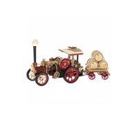 Rompecabezas mecánico 3D de tractor de vapor de madera para armar, 469 piezas con motor y kit de luces LED.