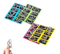 Rompecabezas Mental Montessori, Rompecabezas de Metal Montessori for Resolver 24, desenredar Enlace de Hierro desbloquear Juego de Enclavamiento Anillo Chino for Fiesta Favor Adultos desafío(4pc)