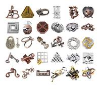 Rompecabezas Metal, Joyeee Brain Teaser Puzzle Desbloqueo Enclavamiento Desenreda Juego IQ Entrenamiento, Juguetes de Educativa Inteligencia para Adultos y Niños Challenge, Dificultad Alta - 30Pcs A