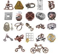 Rompecabezas Metal, Joyeee Brain Teaser Puzzle Desbloqueo Enclavamiento Desenreda Juego IQ Entrenamiento, Juguetes de Educativa Inteligencia para Adultos y Niños Challenge, Dificultad Alta - 22Pcs A
