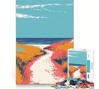 Rompecabezas Minimalista de 1000 Piezas con diseño de Camino Tropical,Piezas de unión Fina,Juguete Divertido para Resolver Problemas,Juego Tranquilo,decoración navideña,Regalo (38x52cm)