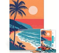 Rompecabezas Minimalista de 1000 Piezas con diseño de Playa de Los Ángeles,Ideal para divertirse resolviendo Problemas,un Juego Tranquilo para Pasar el rato (50x75cm)