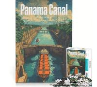 Rompecabezas Minimalista de 1000 Piezas del Canal de Panamá para Adolescentes, Juguete Educativo, decoración para el hogar, con póster y Hoja de Preguntas a Juego 38x26cm