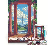 Rompecabezas Minimalista de 1000 Piezas para Adultos con diseño de la Ciudad de Washington Juego Imposible para Relajarse y ejercitar la Mente Ideal para Decorar el Escritorio 38x52cm