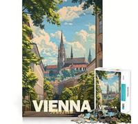 Rompecabezas Minimalista de la Ciudad de Viena,1000 Piezas,Juguete de construcción Focus,Ajuste Firme,Montaje Seguro,Juguete de Entretenimiento para Interiores (50x75cm)