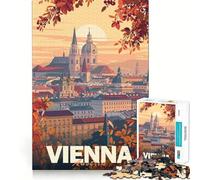 Rompecabezas Minimalista de la Ciudad de Viena,1000 Piezas,para Adolescentes,Juego para estimular la Mente,Montaje Firme y Seguro,Actividad Divertida para Toda la Familia (38x26cm)
