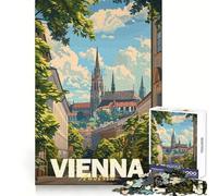 Rompecabezas Minimalista de la Ciudad de Viena, 1000 Piezas, para Practicar la lógica, Relajarse y desconectar, con Bordes limpios, Festivo (38x26cm)