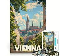 Rompecabezas Minimalista de la Ciudad de Viena para Adolescentes,1000 Piezas,Juego para estimular la Mente,Montaje Firme y Seguro,Actividad para Fortalecer los Lazos Familiares (38x52cm)