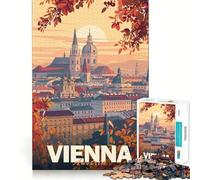 Rompecabezas Minimalista de la Ciudad de Viena para Adultos,1000 Piezas,Juego para ejercitar la Mente,Corte de precisión,Bordes Suaves,desafío Divertido para Pasar el Tiempo (50x75cm)
