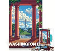 Rompecabezas Minimalista de la Ciudad de Washington 1000 Piezas Juego cognitivo Divertido Troquelado de Alta precisión aliviar el estrés (38x26cm)