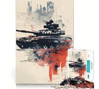 Rompecabezas Minimalista de Tanque para Adolescentes, 1000 Piezas, Juguete cognitivo, pasatiempo Tranquilo, Borde Premium, 50x75cm