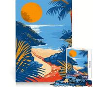 Rompecabezas Minimalista Sendero de Playa para Adultos, 1000 Piezas, Pensamiento crítico, Escape Sereno, Bordes Uniformes, Regalo Festivo (50x75cm)