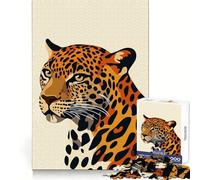 Rompecabezas Minimalistas con Retrato de Leopardo para Adultos,1000 Piezas,para ejercitar la Memoria,Entretenimiento,Cierre Seguro,Regalo Creativo (50x75cm)