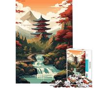 Rompecabezas Minimalistas de 1000 Piezas con diseño de río japonés Ideales para Adolescentes Juego desafiante Juguete Imposible Parejas Regalo de cumpleaños (tamaño 38x26cm)