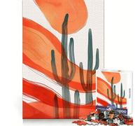 Rompecabezas Minimalistas de Cactus para Adultos,1000 Piezas,Actividad de Ocio para el Bienestar Cerebral,Cierre, Sorpresa de cumpleaños (38x52cm)