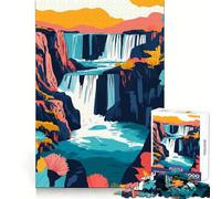 Rompecabezas Minimalistas de paisajes con cascadas para Adolescentes,1000 Piezas para Fortalecer el Cerebro,Ideales para el Ocio (38x52cm)