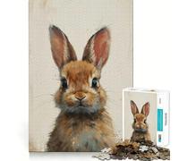 Rompecabezas Mirada de Conejo Cálido 1000 Piezas Juguete de Construcción con Enfoque Ensamblaje Firme y Seguro Juguete de Entretenimiento para Interiores (38x52cm)