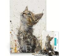 Rompecabezas Mirada de Gatito hacia Arriba 1000 Piezas Desarrolla la Memoria y la Capacidad de Recordar Divertido Rompecabezas de Calidad Profesional Ideal para estimular Actividad Mental