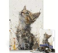 Rompecabezas Mirada de Gatito hacia Arriba de 1000 Piezas para Adolescentes Desarrollo cognitivo Diversión sin estrés Corte preciso (38x26cm)