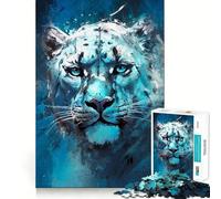 Rompecabezas Mirada de Leopardo de Las Nieves para Adultos, 1000 Piezas, Juego Inteligente, Relajante, Divertido, con Patrón, Regalo Preciado (50x75cm)