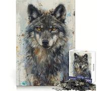 Rompecabezas Mirada de Lobo Emocional de 1000 Piezas para Adolescentes Fortalece la Memoria, Calma, relajación, Bordes Suaves Regalo increíble (38x52cm)