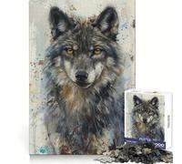 Rompecabezas Mirada de Lobo Emocional para Adultos, 1000 Piezas, Mejora la Memoria, Divertido Ensamblaje de Imágenes, Arte Coleccionable (38x26cm)