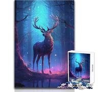 Rompecabezas Misterioso de Ciervos en el Bosque, 1000 Piezas, Juego Educativo de concentración, conmovedor, tamaño 50x75cm