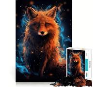 Rompecabezas Misterioso de Zorro Rojo de 1000 Piezas para Adolescentes Juguete de lógica Fina, Divertido y Relajante Decoración de Pared con Bordes limpios (50x75cm)