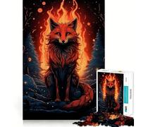 Rompecabezas Misterioso Zorro Rojo 1000 Piezas para Adolescentes Mejora la Memoria Fácil de Usar Bordes limpios Sorpresa navideña (38x52cm)